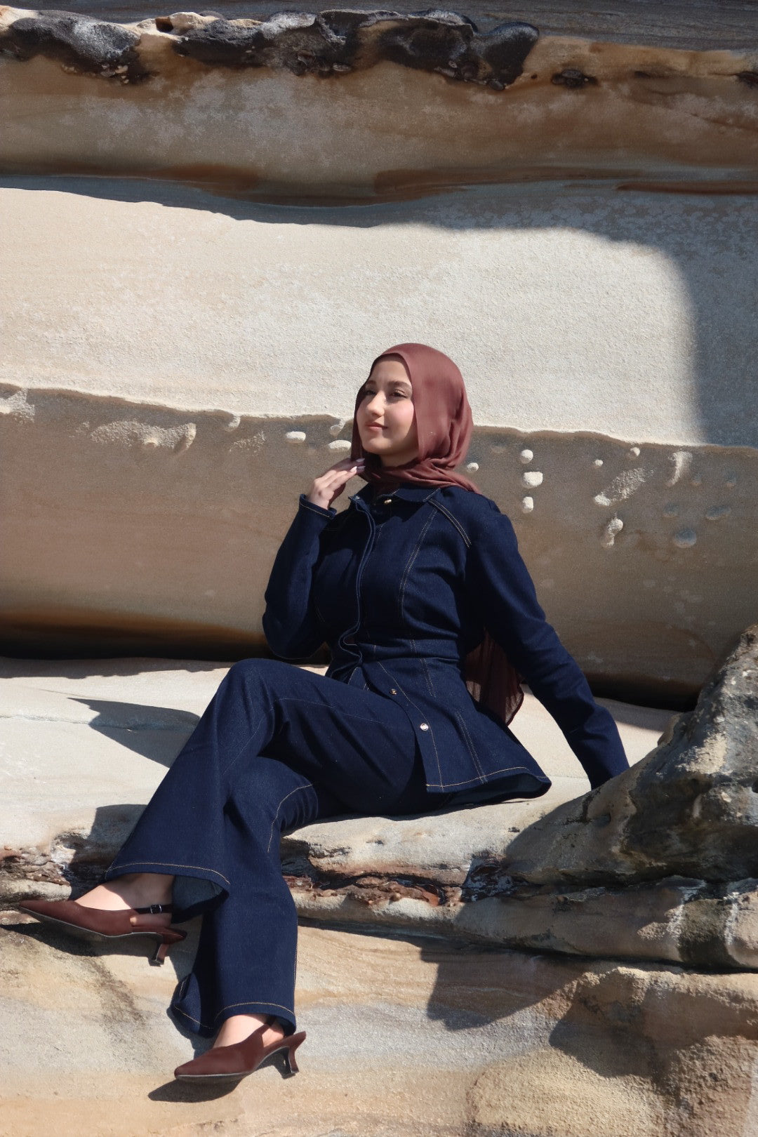 The coordinating Aira denim silhouette