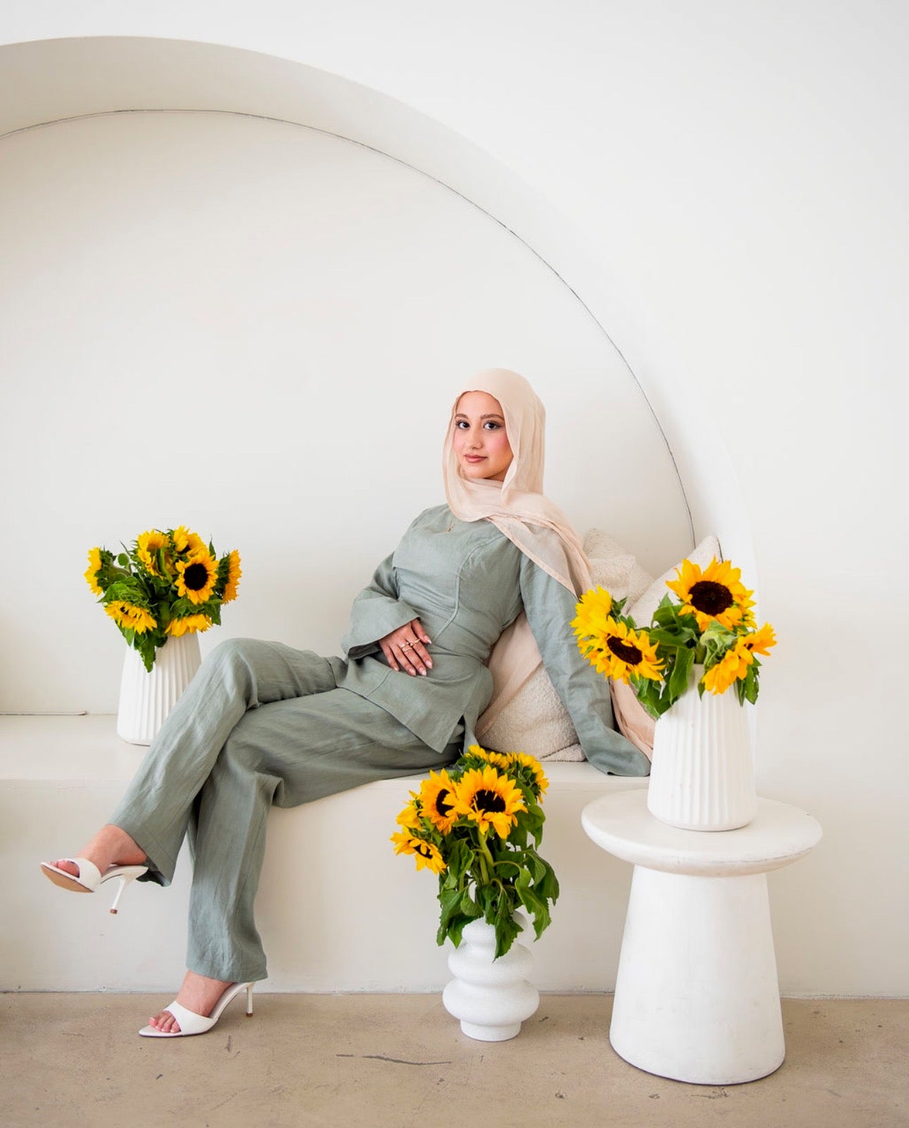 DAINTY LINEN PANT-SAGE