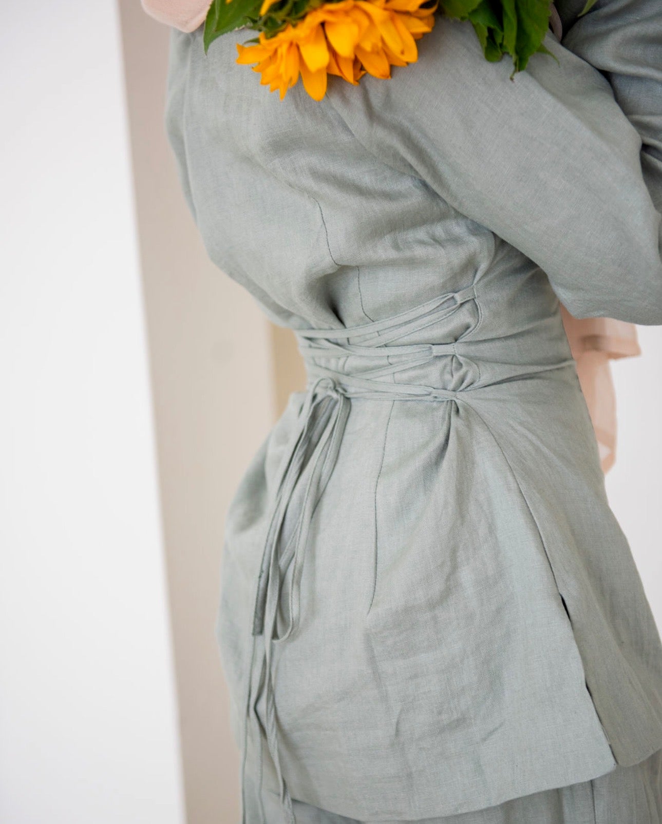 DAINTY LINEN TOP- SAGE